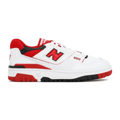 Shop New Balance 550 Leather Sneakers Shoes In Red