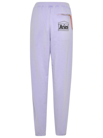 Shop Aries Lilac Cotton Temple Sweatpants In Violet