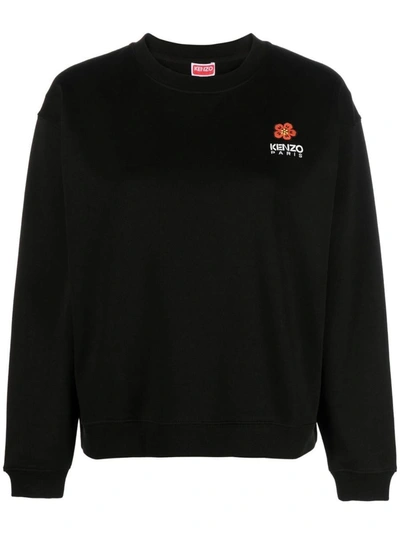 Shop Kenzo Logo Swearshirt In Black