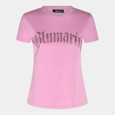 Shop Blumarine Mauve Orchid Cotton T-shirt