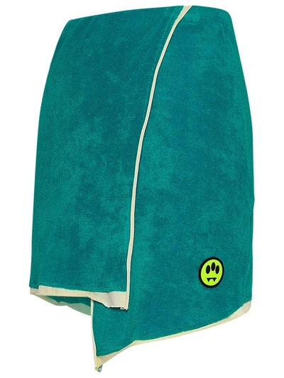 Shop Barrow Turquoise Cotton Blend Skirt In Green