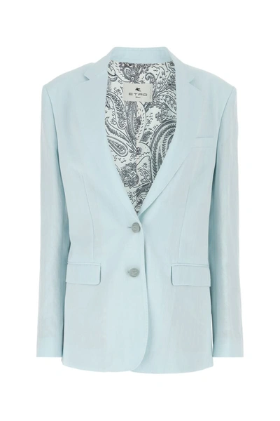 Shop Etro Jackets And Vests In Lightblue