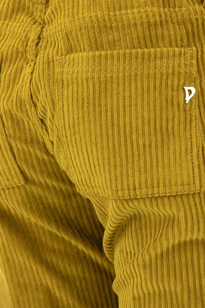 Dondup Newmolly - Velvet Bootcut Trousers In Mustard