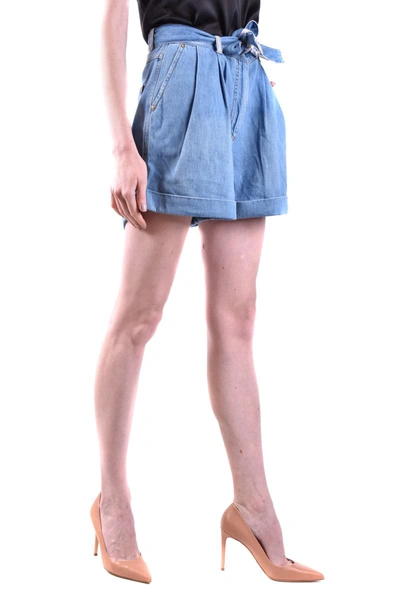 Ermanno Firenze Woman Denim Shorts Blue Size 8 Cotton In Denim