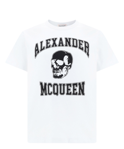 Shop Alexander Mcqueen Skull T-shirt In White