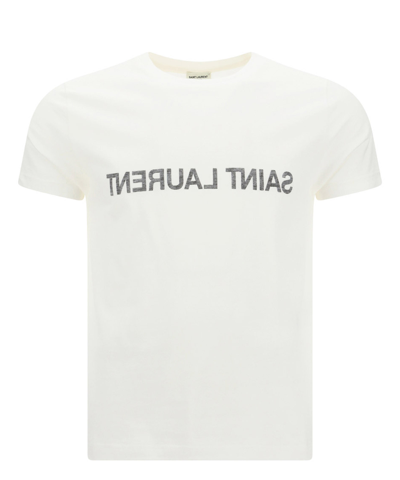 Shop Saint Laurent T-shirt In White