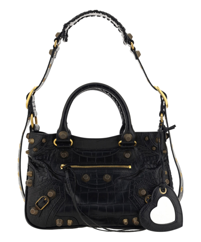 Balenciaga Classic City Bag Mini Black in Lamb Leather with Gold-tone - US