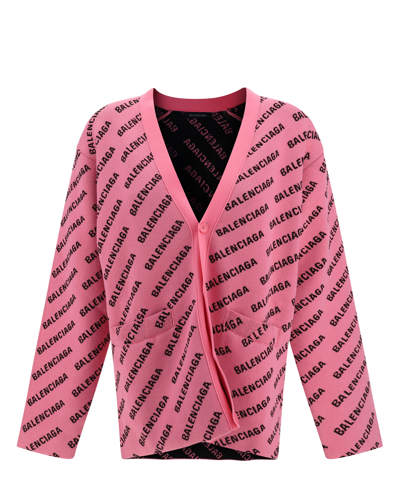 Shop Balenciaga Cardigan In Pink
