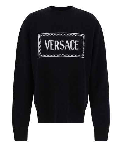 Shop Versace Sweater In Black