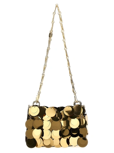 Shop Rabanne Sparkle Nano Hand Bags Gold