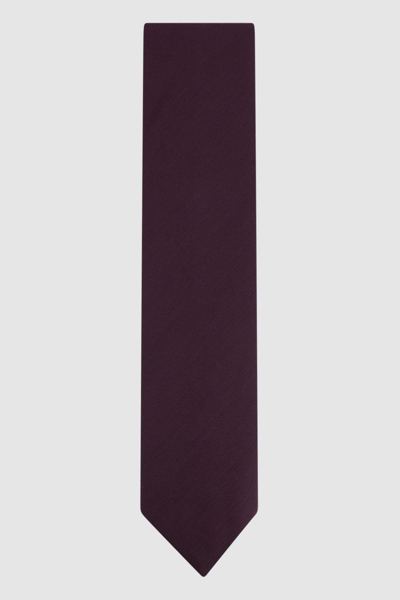 Shop Reiss Molat - Dark Plum Molat Twill Wool Tie, One