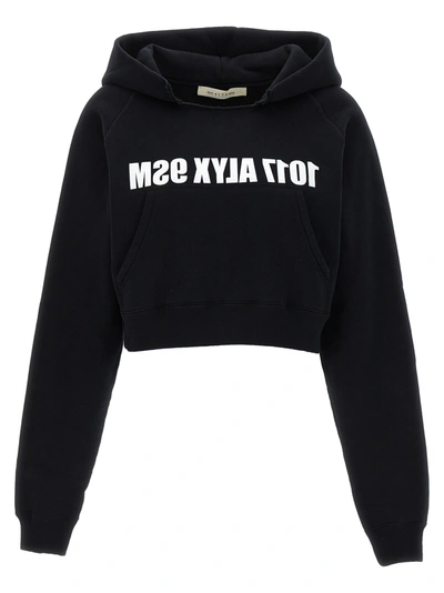 Shop 1017 Alyx 9 Sm Logo Print Hoodie Sweatshirt In White/black