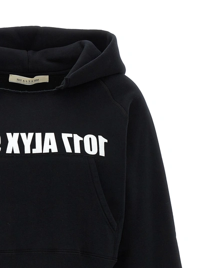 Shop 1017 Alyx 9 Sm Logo Print Hoodie Sweatshirt In White/black