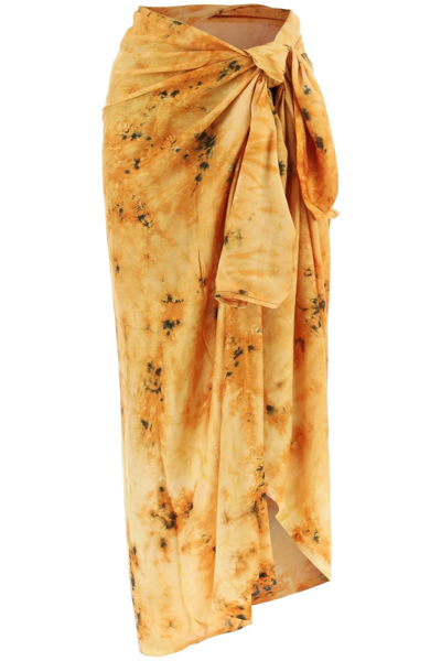 Shop Sun Chasers Sarong In Tie-dye Cotton In Orange