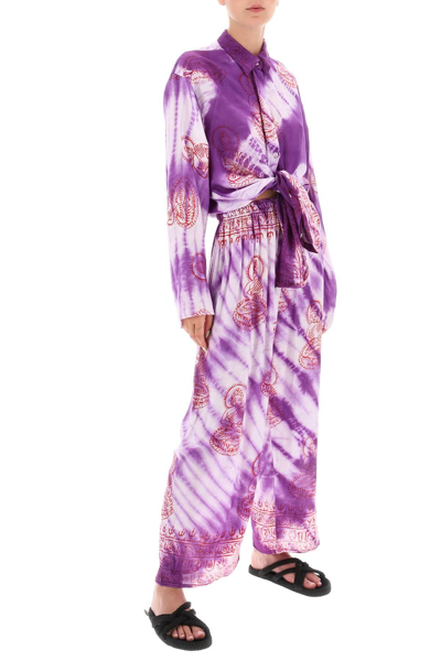 Shop Sun Chasers 'mantra' Cotton Shirt And Pants Set In Purple