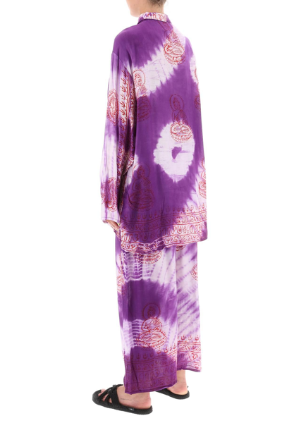 Shop Sun Chasers 'mantra' Cotton Shirt And Pants Set In Purple