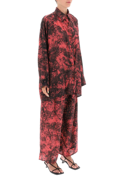 Shop Sun Chasers '70's' Silk Shirt And Pants Set In Black,red