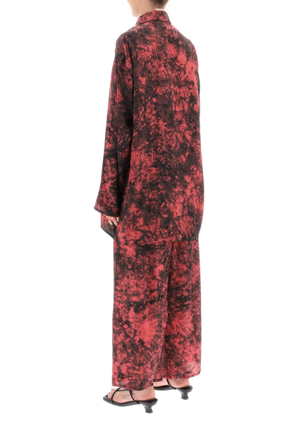 Shop Sun Chasers '70's' Silk Shirt And Pants Set In Black,red