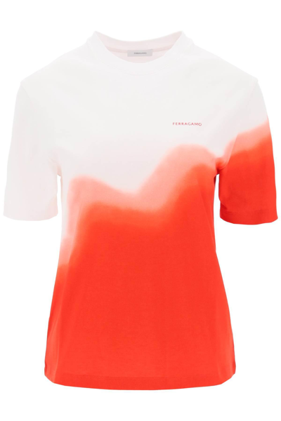 Shop Ferragamo Tie-dye T-shirt In White,red