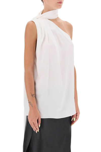 Shop Stella Mccartney One-shoulder Scarf Top In White