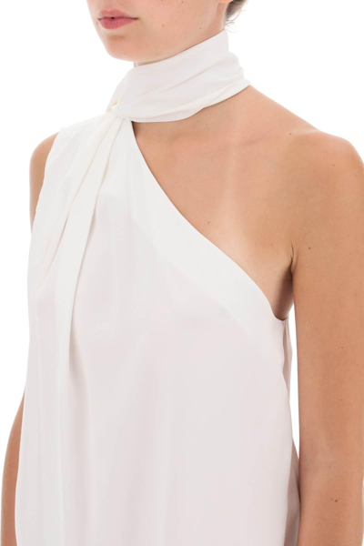Shop Stella Mccartney One-shoulder Scarf Top In White