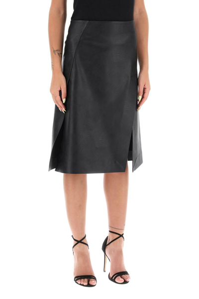 Shop Stella Mccartney Midi Skirt In Altermat Vegan Leather In Black