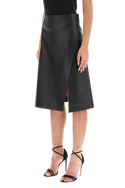 Shop Stella Mccartney Midi Skirt In Altermat Vegan Leather In Black