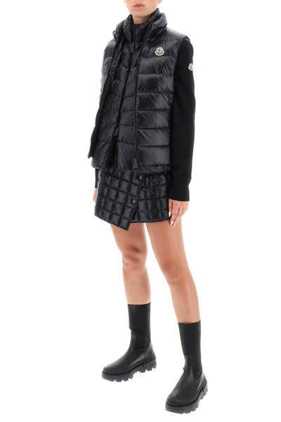 Shop Moncler Jacket In Quilted Nylon And Wool In Black