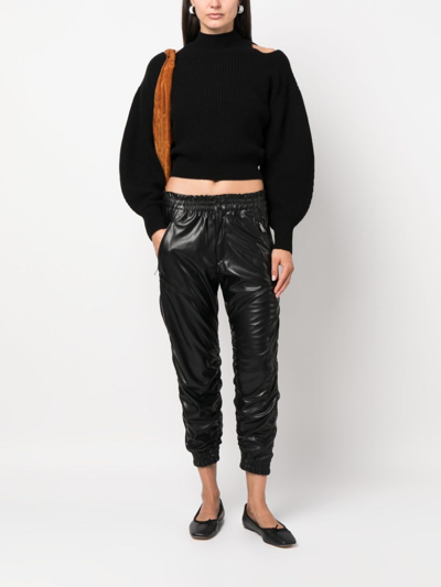 Isabel Marant Étoile Ruched Cropped Trousers In 黑色