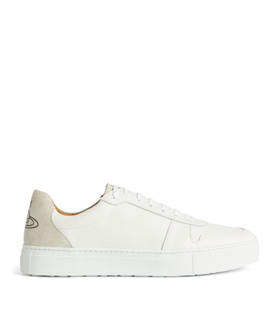 Shop Vivienne Westwood Leather Orb Sneakers In White