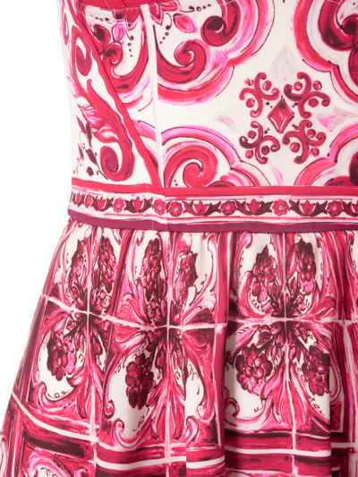 Shop Dolce & Gabbana Short Bustier Dress In Multicolor