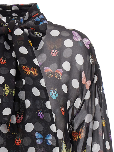 Shop Versace Heritage Butterflies & Ladybugs Polka Dot Capsule La Vacanza Shirt In Black