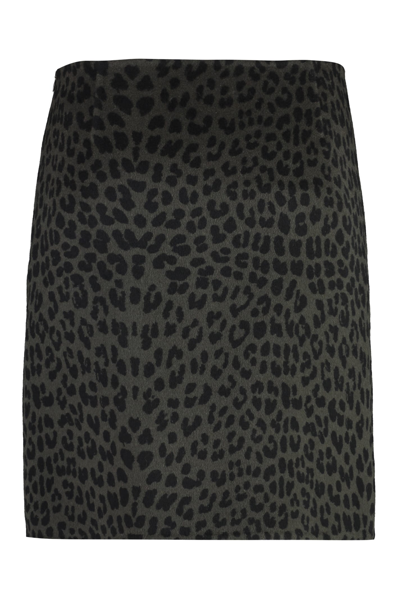 Shop P.a.r.o.s.h Wool Mini Skirt In Animalier