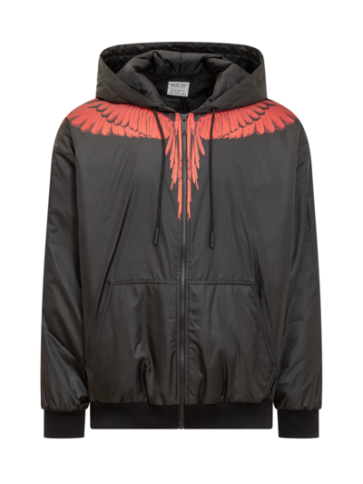 Shop Marcelo Burlon County Of Milan Icon Wings Jacket In Black Red