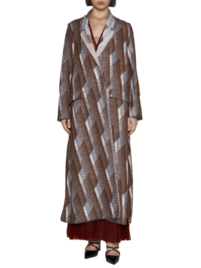 Shop Forte Forte Coat In Chocolate