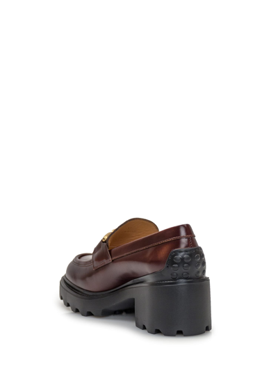 Shop Tod's Leather Loafer In Marrone