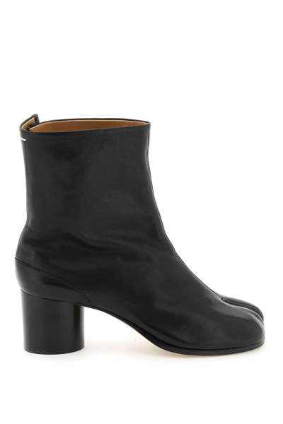 Shop Maison Margiela Tabi Leather Ankle Boots In Black (black)