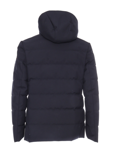 Shop Fay Faux Double-breasted Down Jacket In Blue