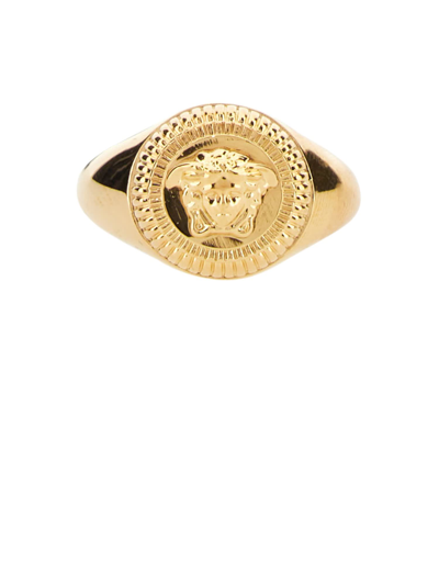 Shop Versace Biggie Jellyfish Ring In Oro