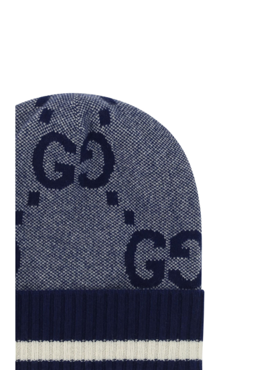 Shop Gucci Canvy Hat In Navy/ivory