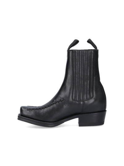 Hereu Agulla Square Toe Chelsea Boots In Black