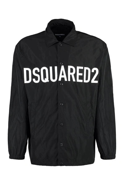 Shop Dsquared2 Coach Windbreaker In Black