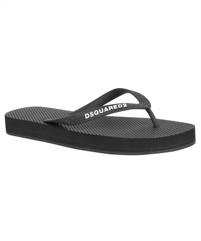 Shop Dsquared2 Rubber Thong-sandals In Black