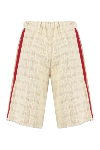 Shop Gucci Cotton Shorts In Panna
