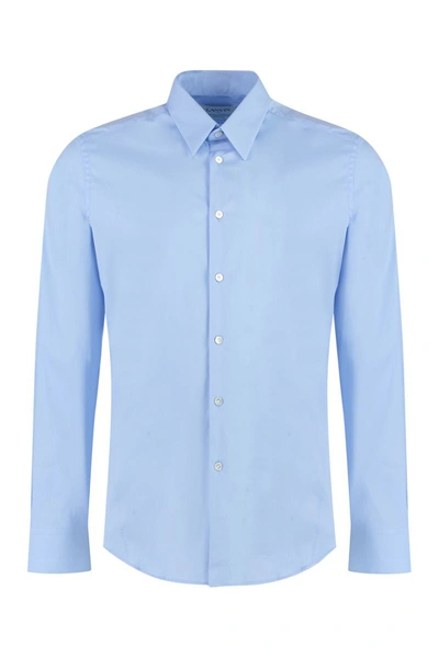 Shop Lanvin Cotton Shirt In Light Blue