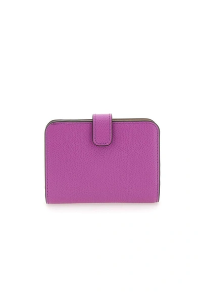 Shop Furla "camellia" Leather Wallet In Violet-greige