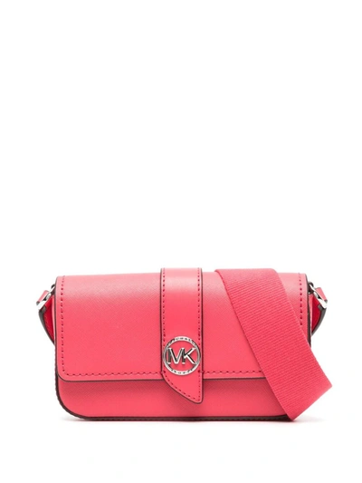 Michael Kors Greenwich Leather Crossbody Bag In Pink