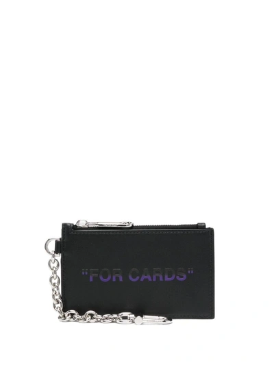 Shop Off-white Leather Credit Card Case In Black