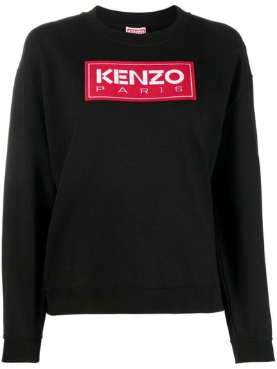 Shop Kenzo Logo Cotton Sweatshirt In Black