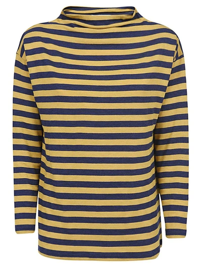 Shop Shirt C-zero Wool Blend Striped Sweater In Yellow